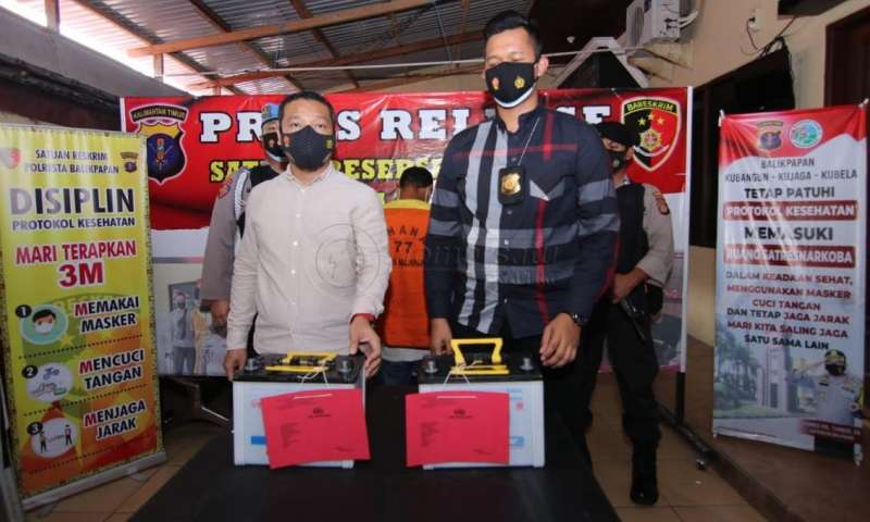 Viral di Medsos, Pencuri Aki Genset di Balikpapan Diringkus Polisi