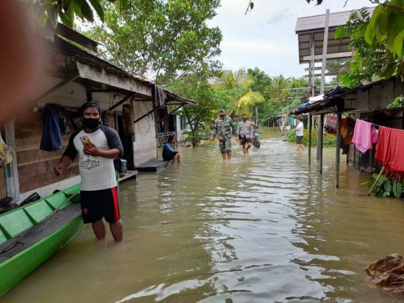 Hujan Deras, Ratusan Hektare Sawah di Bukit Raya Kukar Terendam Banjir