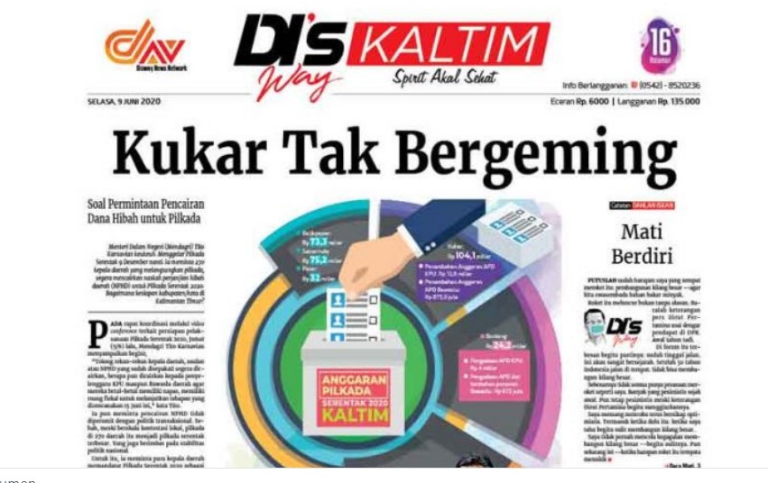 Disway Kaltim Edisi Cetak 9 Juni 2020