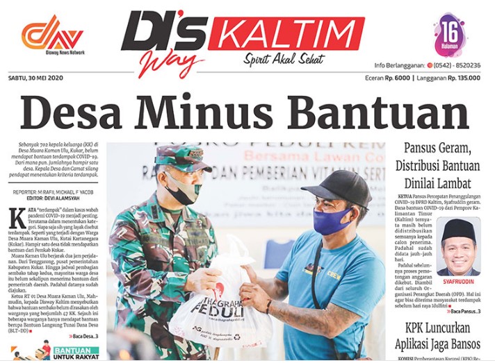 Disway Kaltim Edisi Cetak 30 Mei 2020