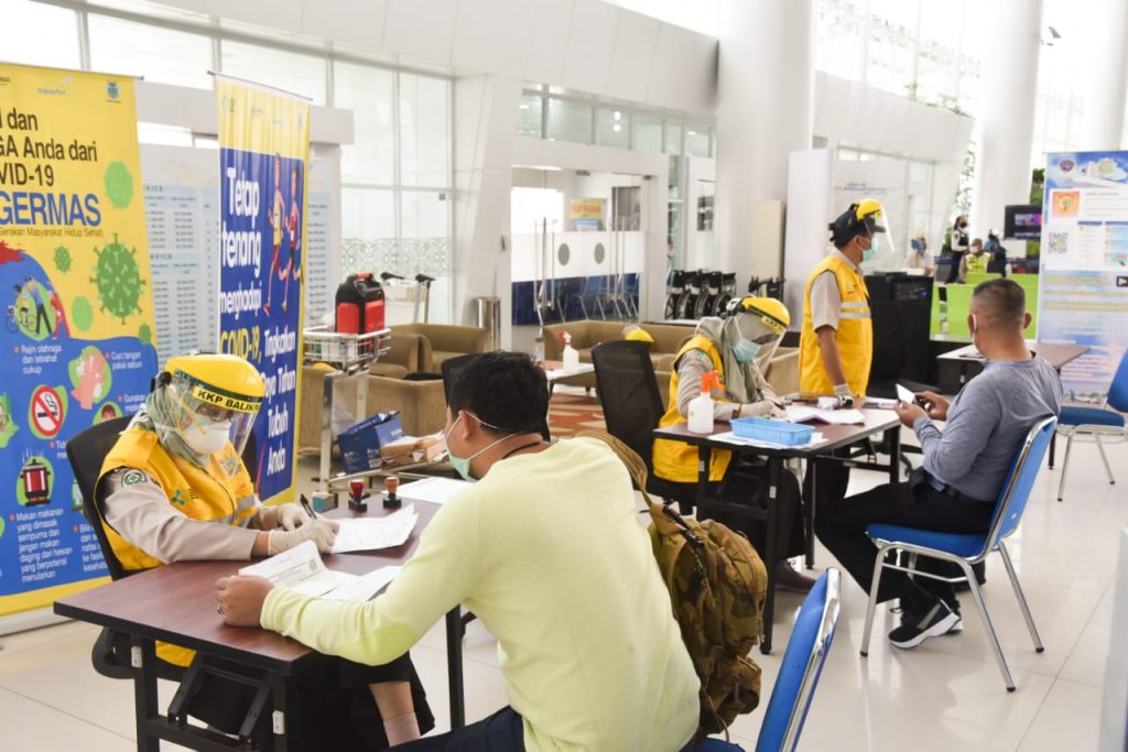 Sebelas Ribu Orang Melintas di Bandara Sepinggan  Selama Protokol COVID-19 Diberlakukan