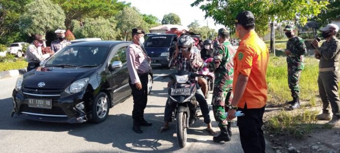 Aparat Razia Kedisiplinan Protokol Kesehatan di PPU