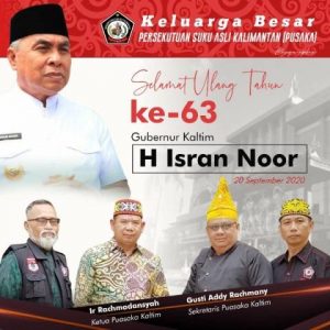 Pusaka Kaltim Ucapkan HUT ke-63 Isran Noor