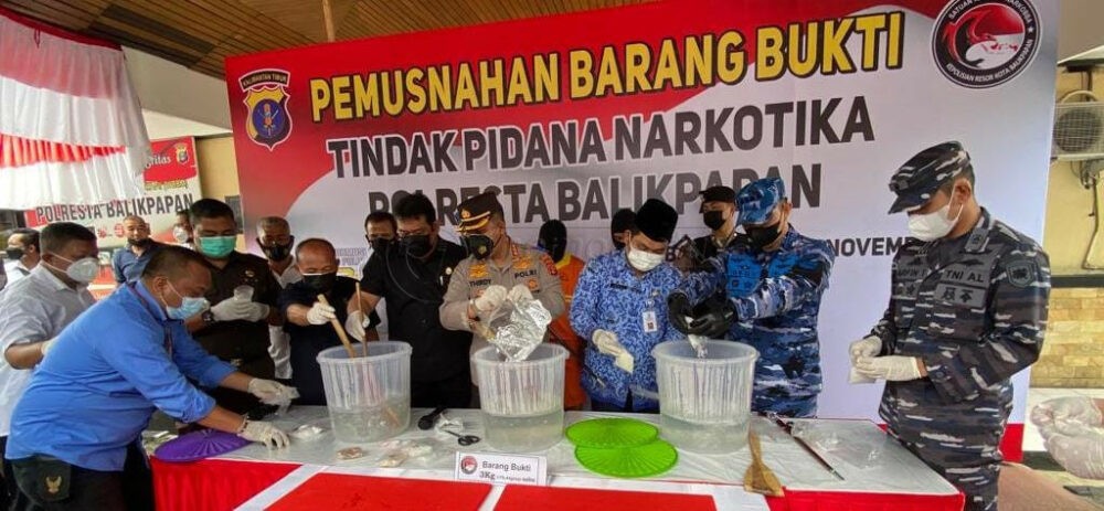 Polresta Balikpapan Musnahkan Sabu 3 Kilogram