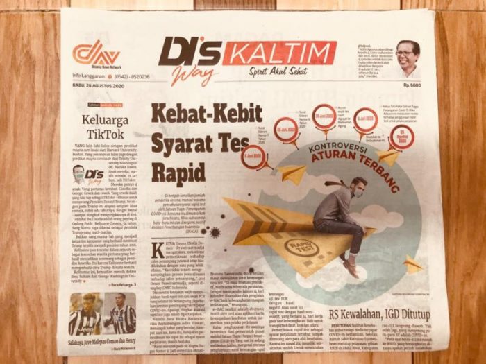 Kebat-Kebit Syarat Tes Rapid