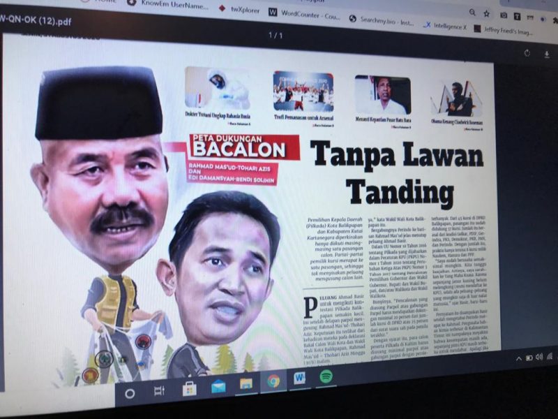 Tanpa Lawan Tanding, Calon Tunggal di Pilkada Balikpapan dan Kukar